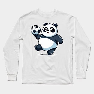 Panda as Soccer player at Soccer Long Sleeve T-Shirt